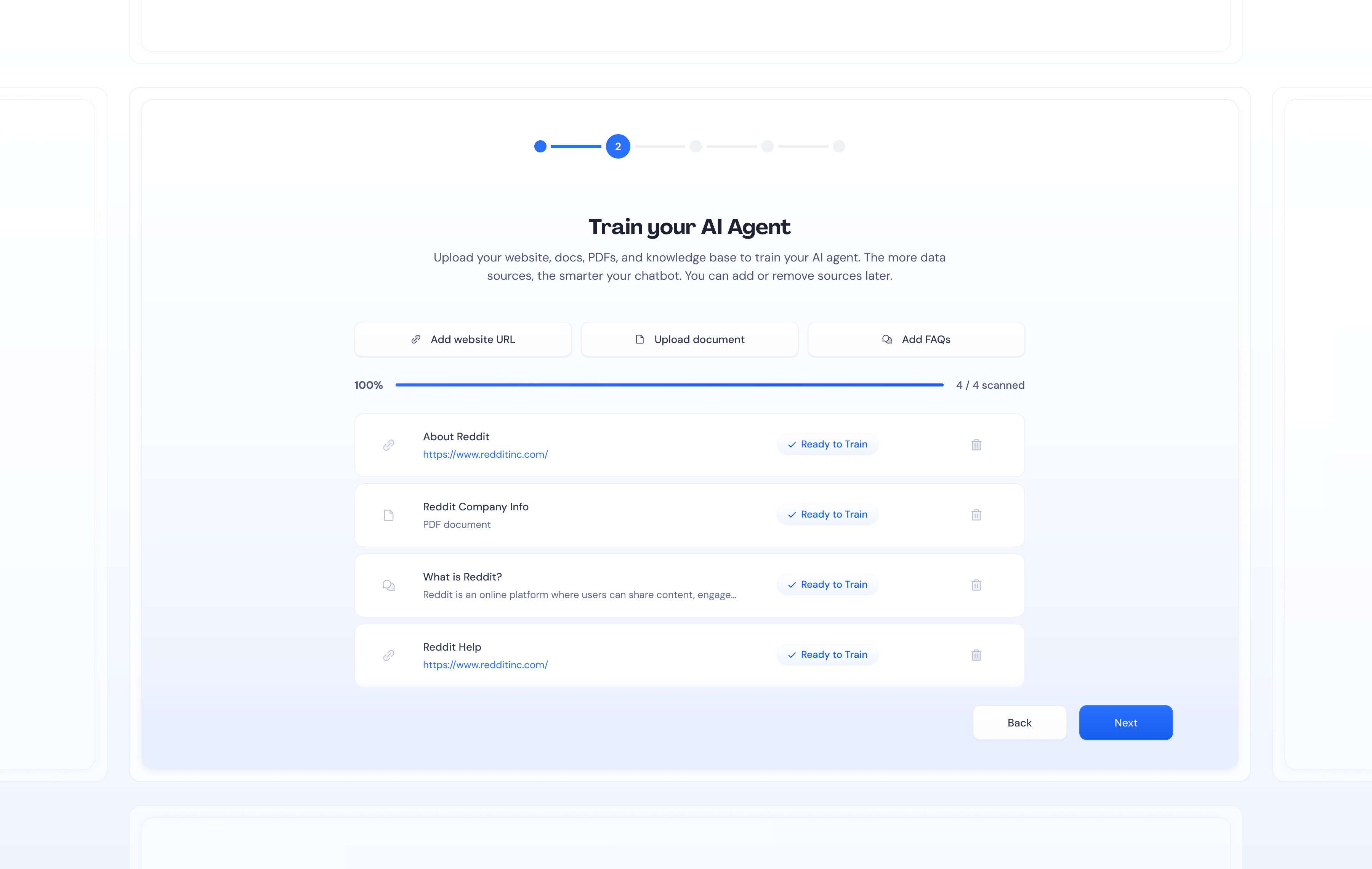 Step 2 — Train your AI Agent